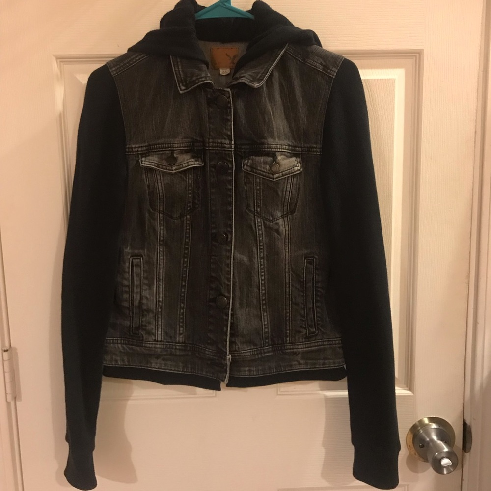 Dark Wash Cotten Denim Hoodie
